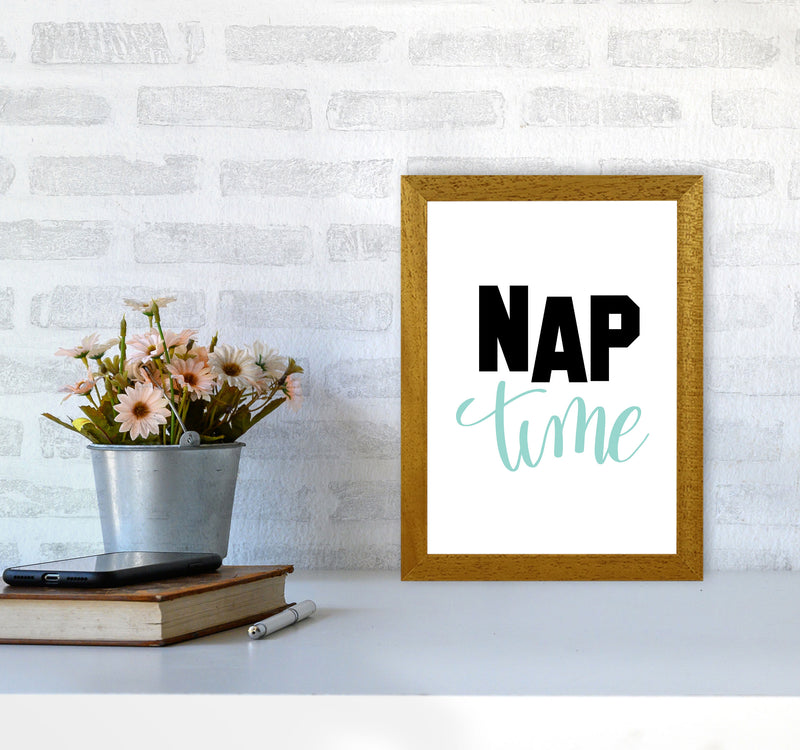 Nap Time Black And Mint Framed Typography Wall Art Print A4 Print Only