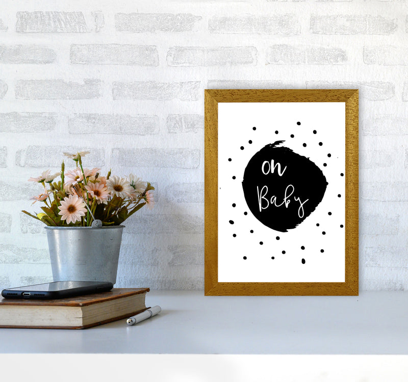 Oh Baby Black Framed Typography Wall Art Print A4 Print Only
