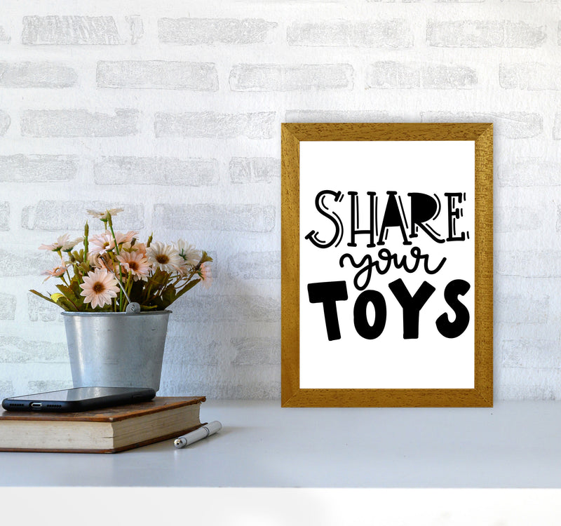 Share Your Toys Framed Nursey Wall Art Print A4 Print Only