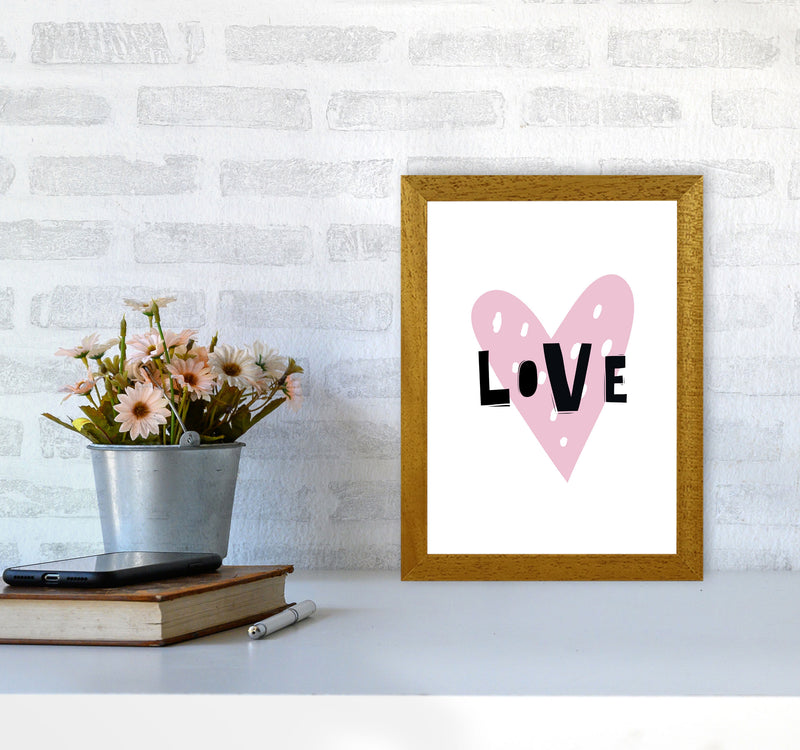 Love Heart Scandi Framed Typography Wall Art Print A4 Print Only