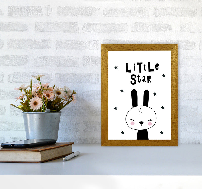 Little Star Bunny Framed Nursey Wall Art Print A4 Print Only