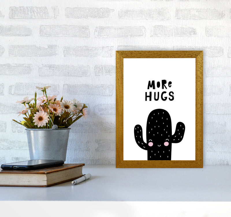 More Hugs Cactus Framed Typography Wall Art Print A4 Print Only
