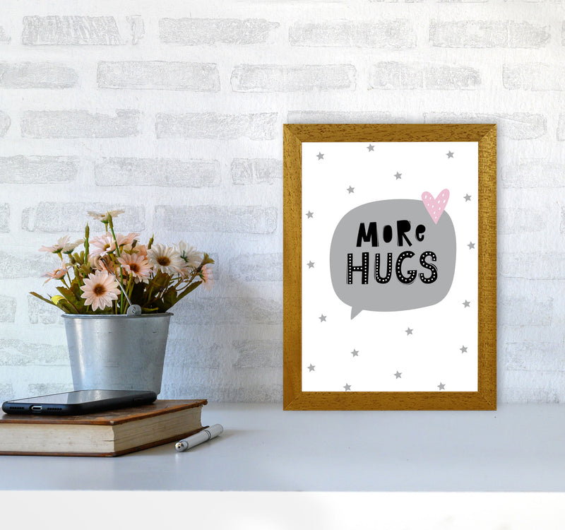 More Hugs Speech Bubble Framed Typography Wall Art Print A4 Print Only