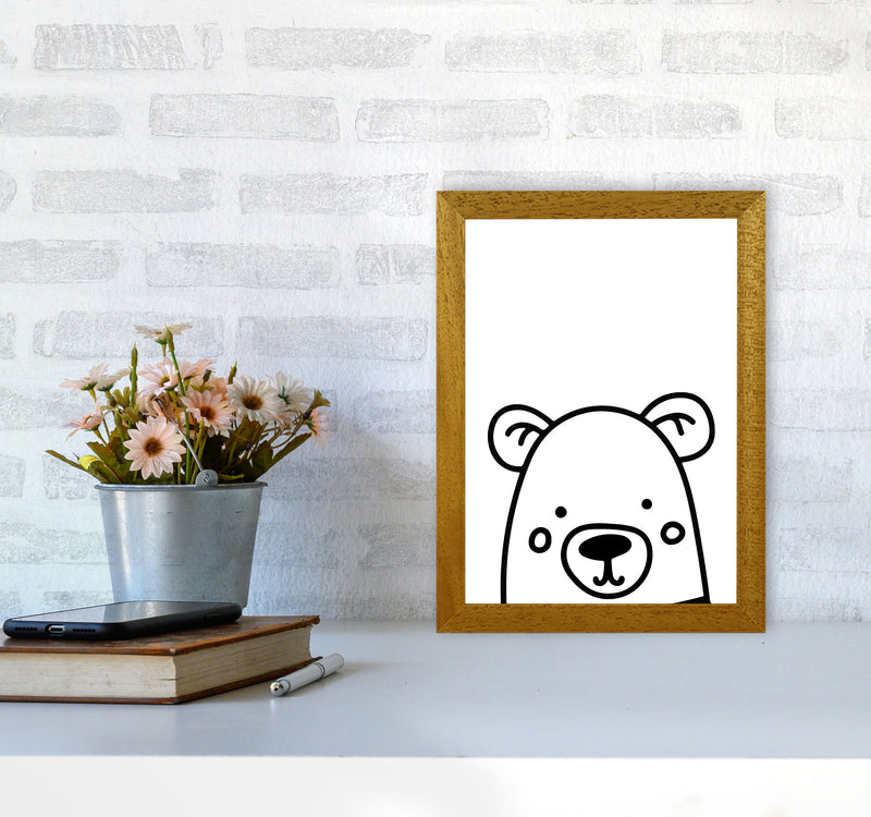 Black And White Bear Modern Print Animal Art Print A4 Print Only