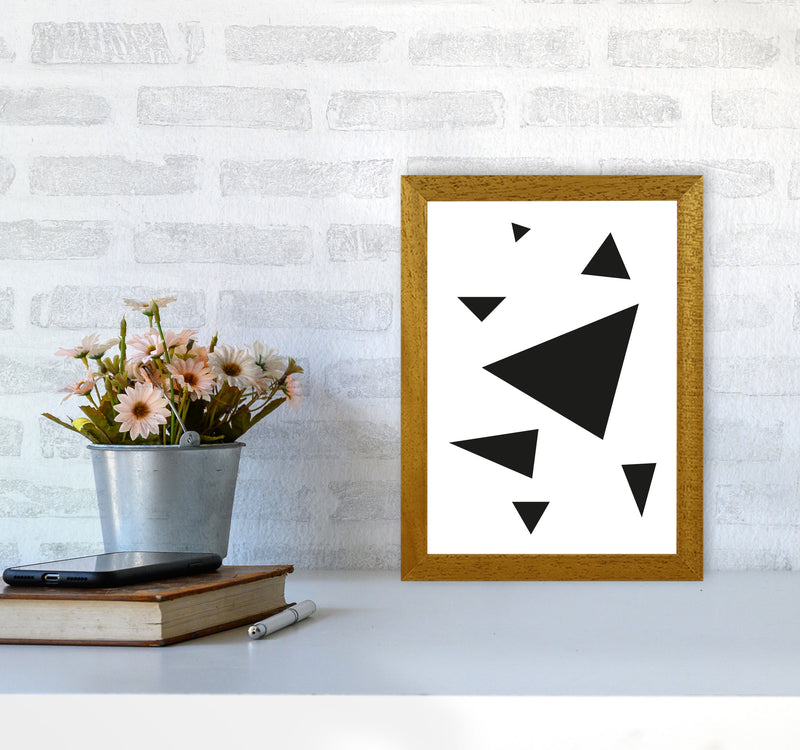 Black Abstract Triangles Modern Print A4 Print Only