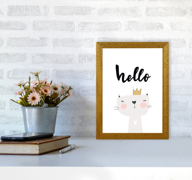 Hello Scandi Cat Modern Print Animal Art Print A4 Print Only