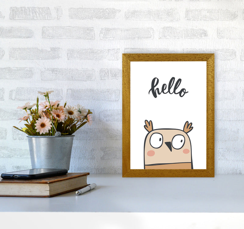 Hello Owl Modern Print Animal Art Print A4 Print Only