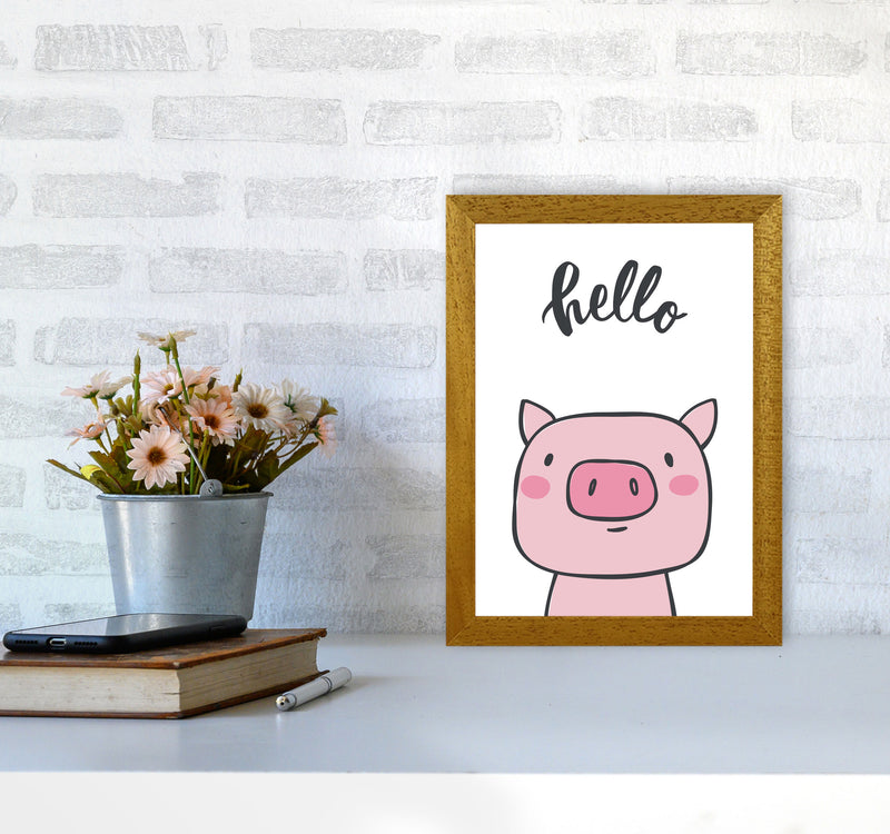 Hello Pig Modern Print Animal Art Print A4 Print Only