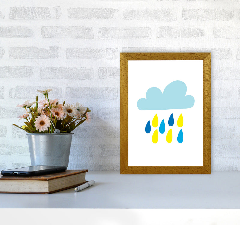 Blue Rain Cloud Modern Print A4 Print Only