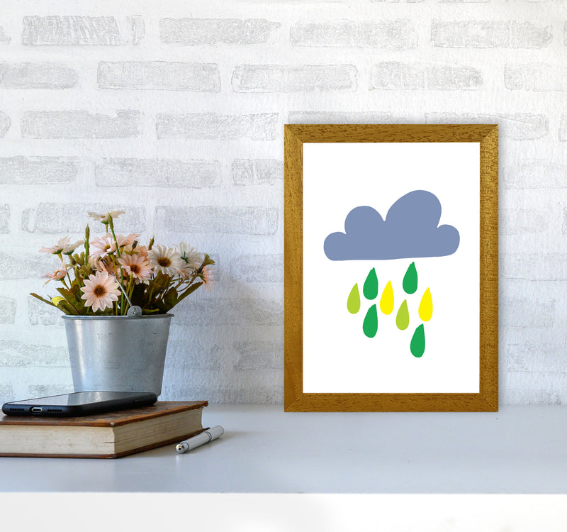 Dark Blue Rain Cloud Modern Print A4 Print Only