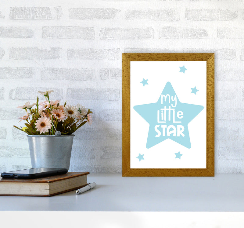 My Little Star Blue Framed Nursey Wall Art Print A4 Print Only