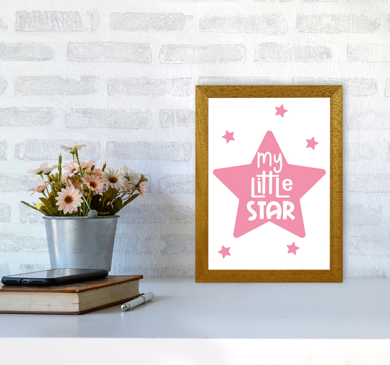 My Little Star Pink Framed Nursey Wall Art Print A4 Print Only
