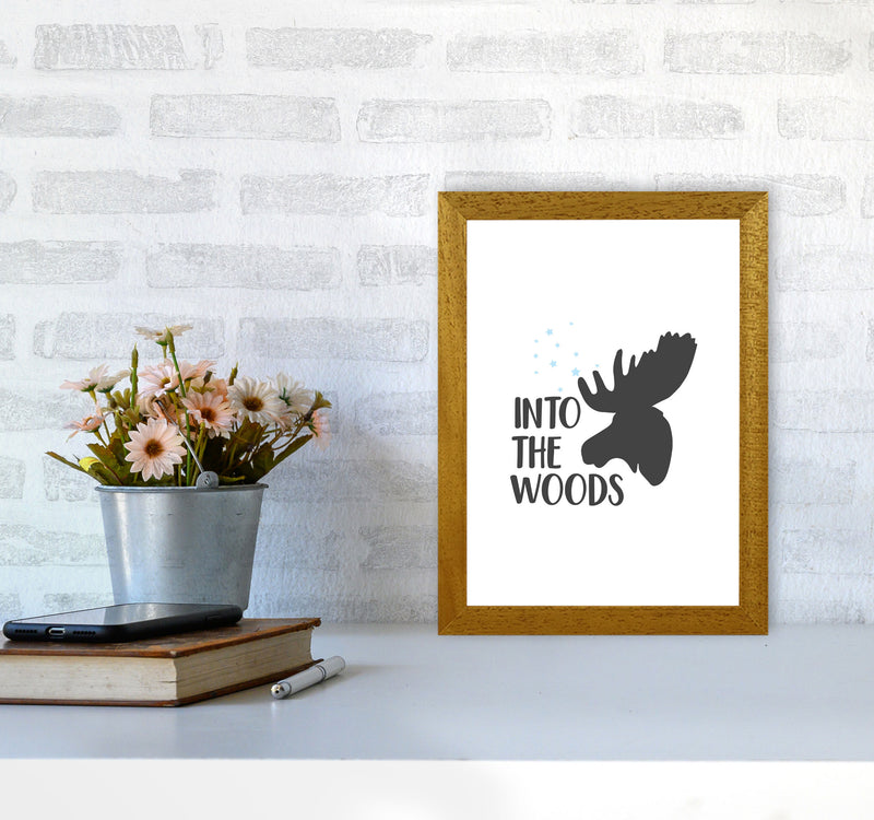 Into The Woods Framed Typography Wall Art Print A4 Print Only