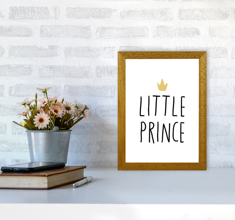Little Prince Black And Gold Framed Nursey Wall Art Print A4 Print Only