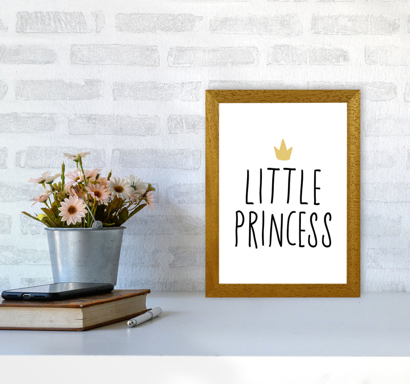 Little Princess Black And Gold Framed Nursey Wall Art Print A4 Print Only