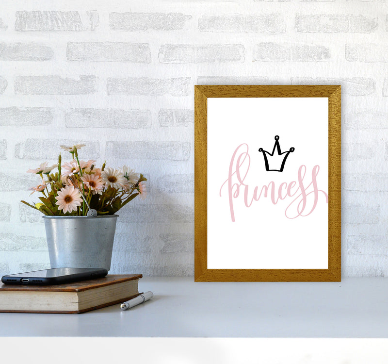 Princess Pink And Black Framed Nursey Wall Art Print A4 Print Only