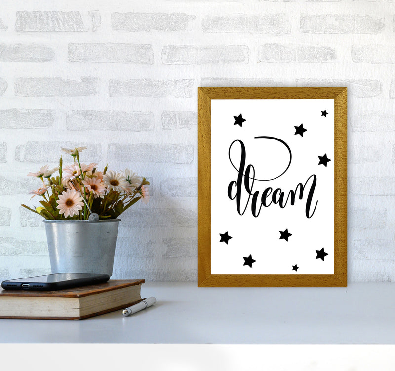 Dream Black Framed Typography Wall Art Print A4 Print Only