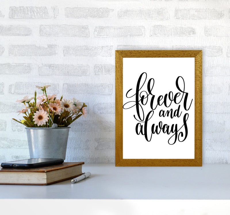 Forever And Always Black Framed Typography Wall Art Print A4 Print Only