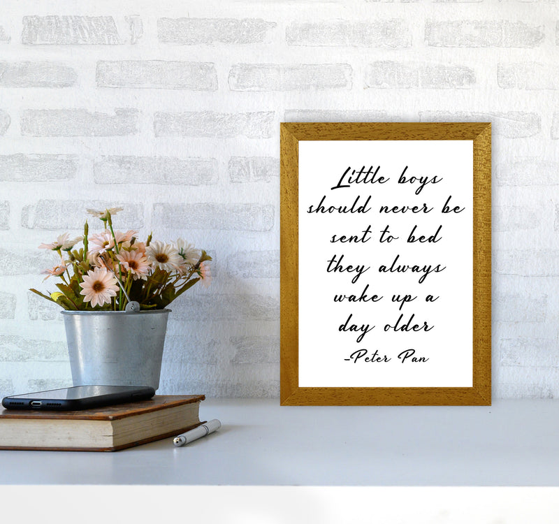 Little Boys Peter Pan Quote Framed Nursey Wall Art Print A4 Print Only