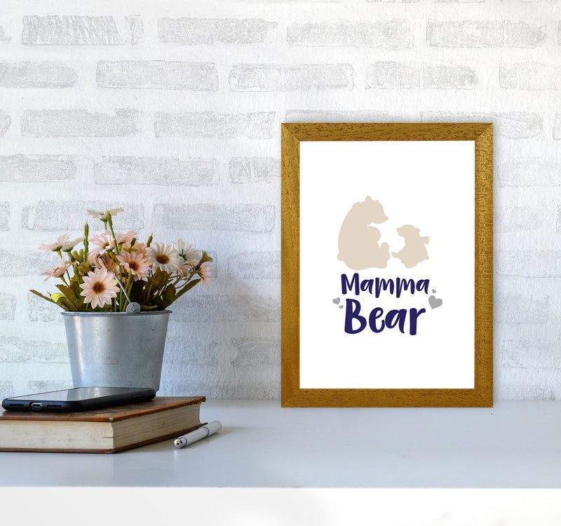 Mama Bear Framed Nursey Wall Art Print A4 Print Only