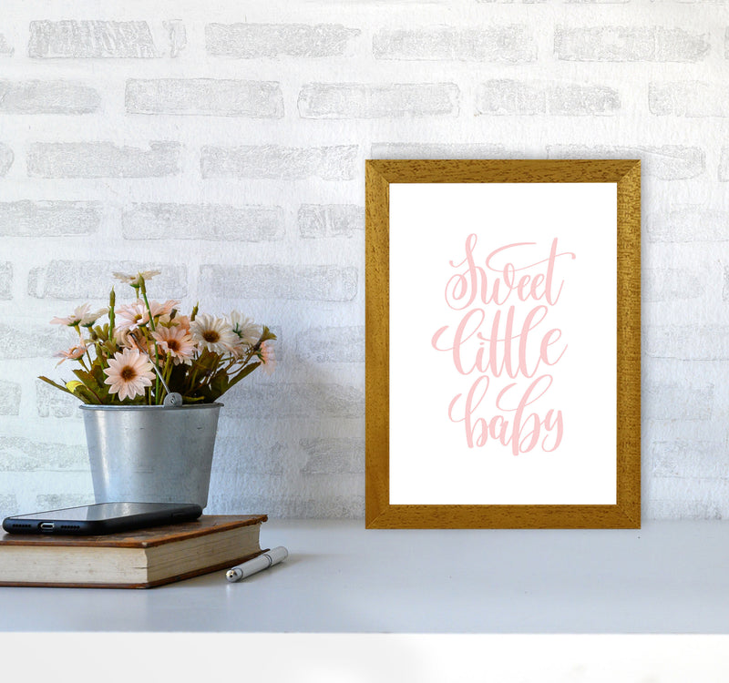 Sweet Little Baby Pink Framed Nursey Wall Art Print A4 Print Only