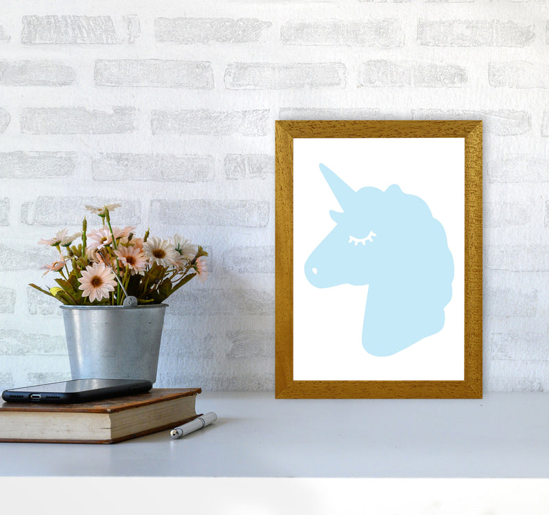 Blue Unicorn Head Modern Print Animal Art Print A4 Print Only