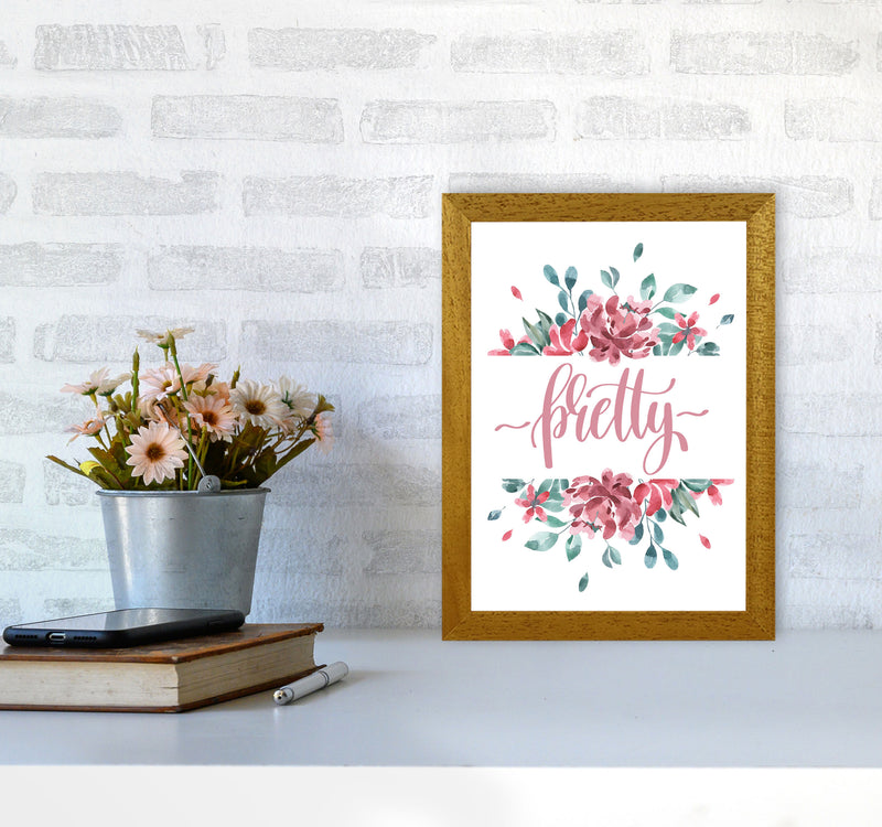 Pretty Pink Floral Framed Typography Wall Art Print A4 Print Only