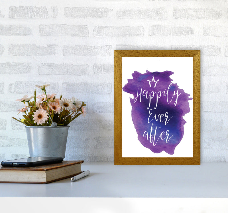 Happily Ever After Purple Watercolour Modern Print A4 Print Only