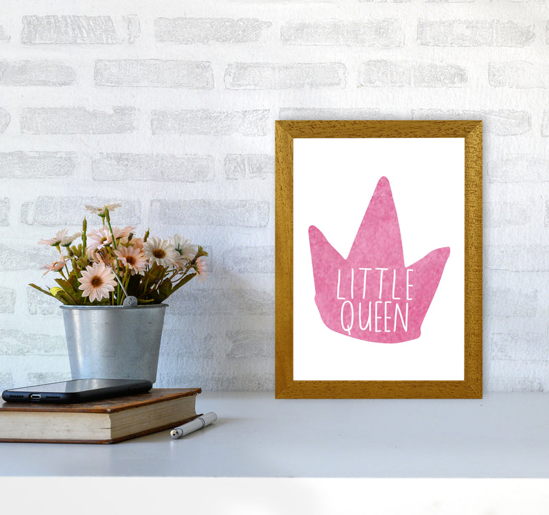 Little Queen Pink Crown Watercolour Modern Print A4 Print Only
