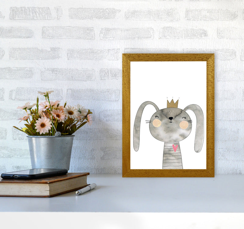 Scandi Grey Bunny Watercolour Framed Nursey Wall Art Print A4 Print Only