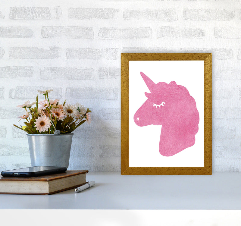 Unicorn Pink Silhouette Watercolour Modern Print A4 Print Only