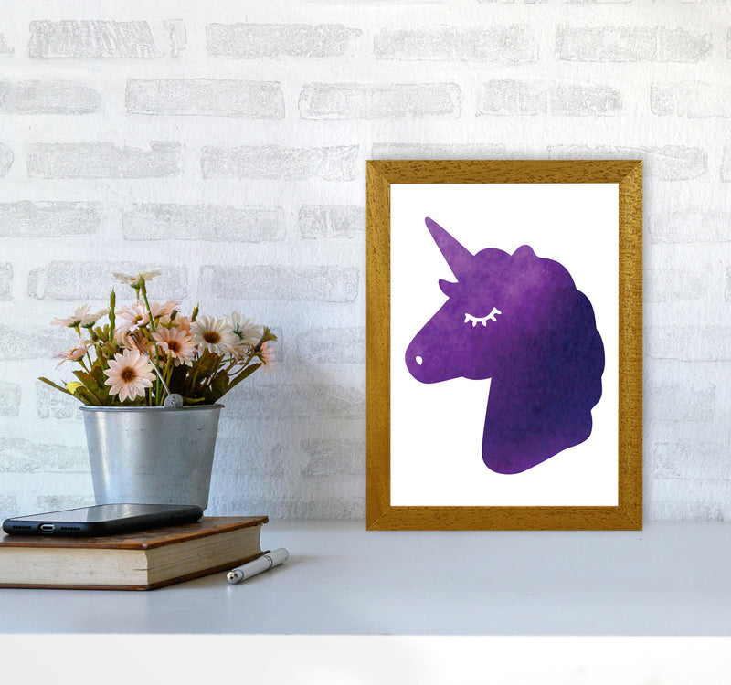 Unicorn Purple Silhouette Watercolour Modern Print A4 Print Only