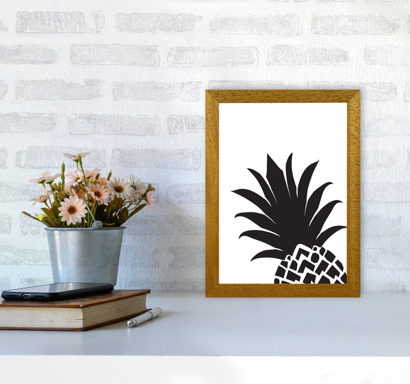 Black Pineapple 1 Modern Print, Framed Kitchen Wall Art A4 Print Only