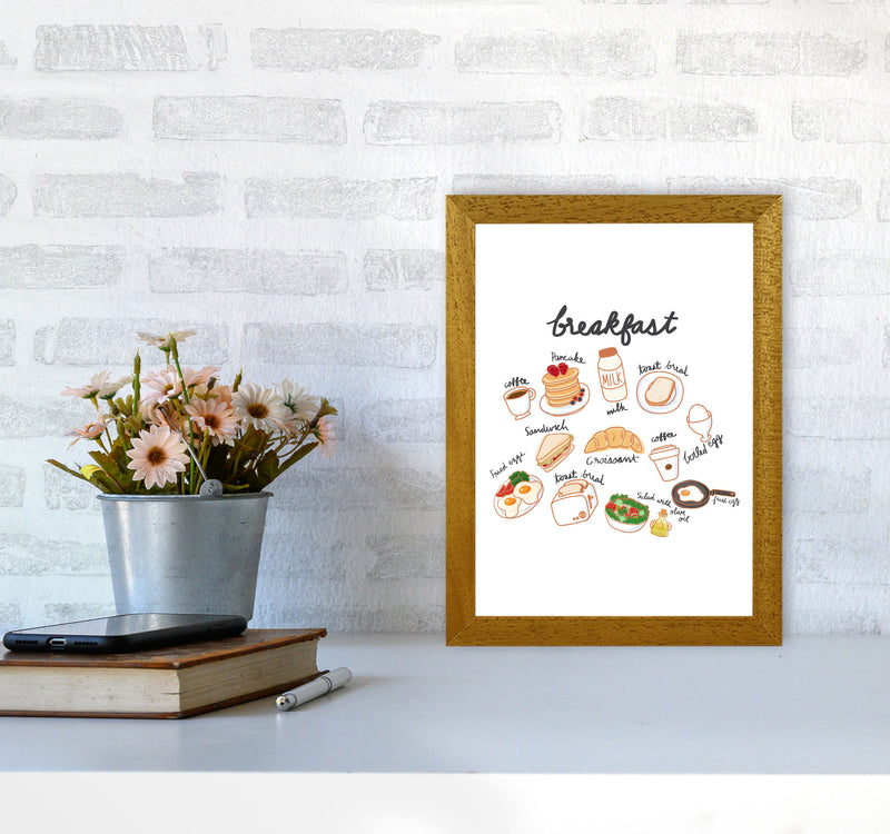 Breakfast Collection Portrait Modern Print, Framed Kitchen Wall Art A4 Print Only