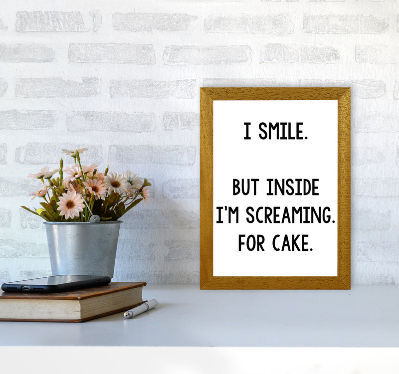 Screaming For Cake Modern Print, Framed Kitchen Wall Art A4 Print Only