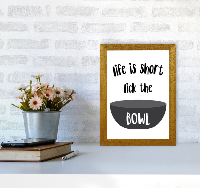 Lick The Bowl Modern Print, Framed Kitchen Wall Art A4 Print Only
