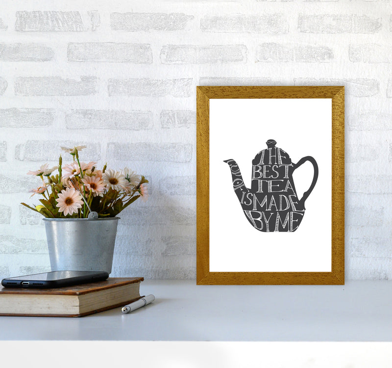 Tea Pot Portrait Modern Print, Framed Kitchen Wall Art A4 Print Only
