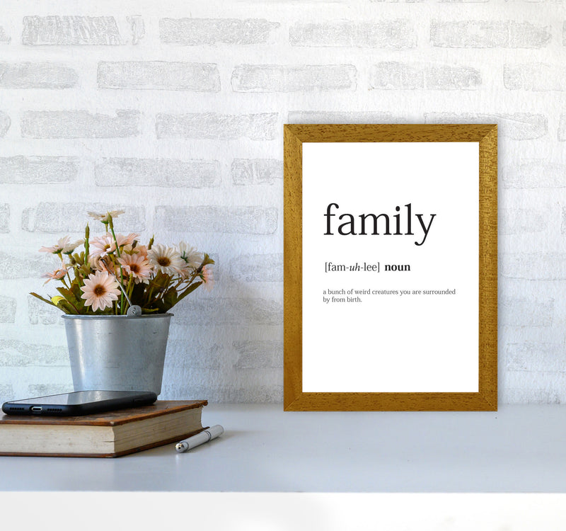 Family Framed Typography Wall Art Print A4 Print Only