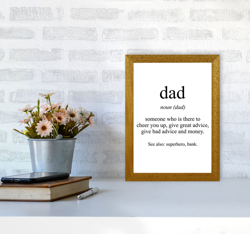 Dad Framed Typography Wall Art Print A4 Print Only