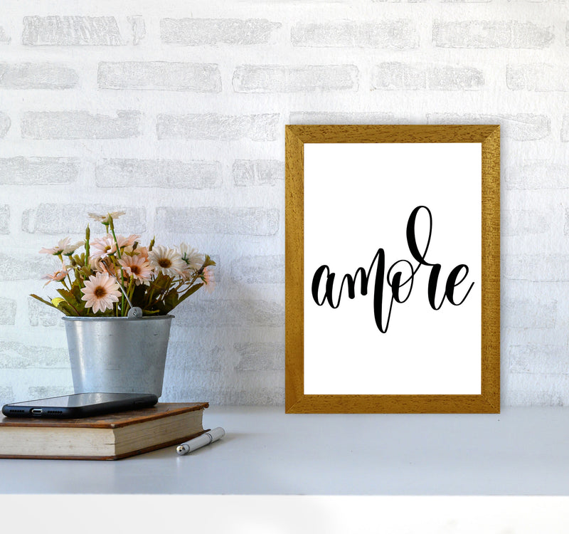 Amore Framed Typography Wall Art Print A4 Print Only