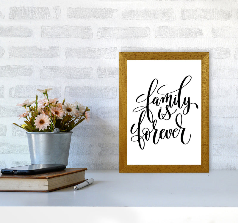 Family Is Forever Framed Typography Wall Art Print A4 Print Only