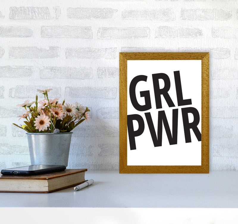 Girl Power Framed Typography Wall Art Print A4 Print Only