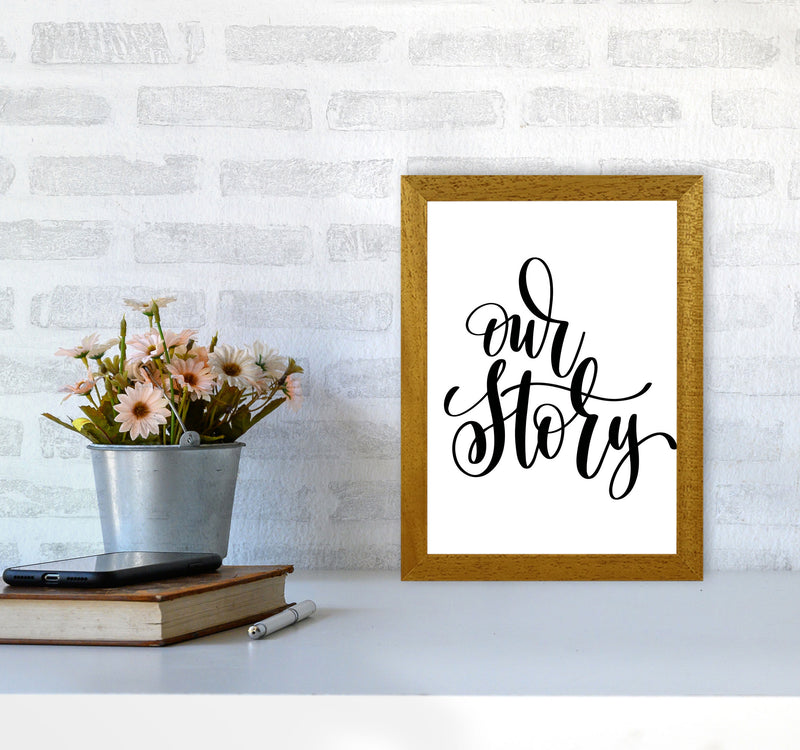 Our Story Framed Typography Wall Art Print A4 Print Only