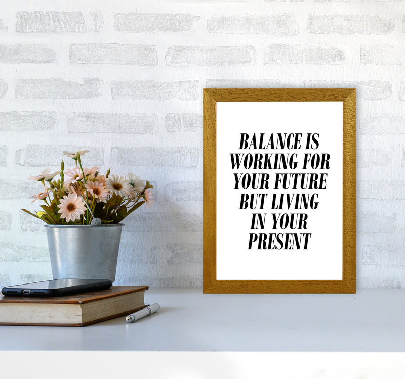 Balance Framed Typography Wall Art Print A4 Print Only