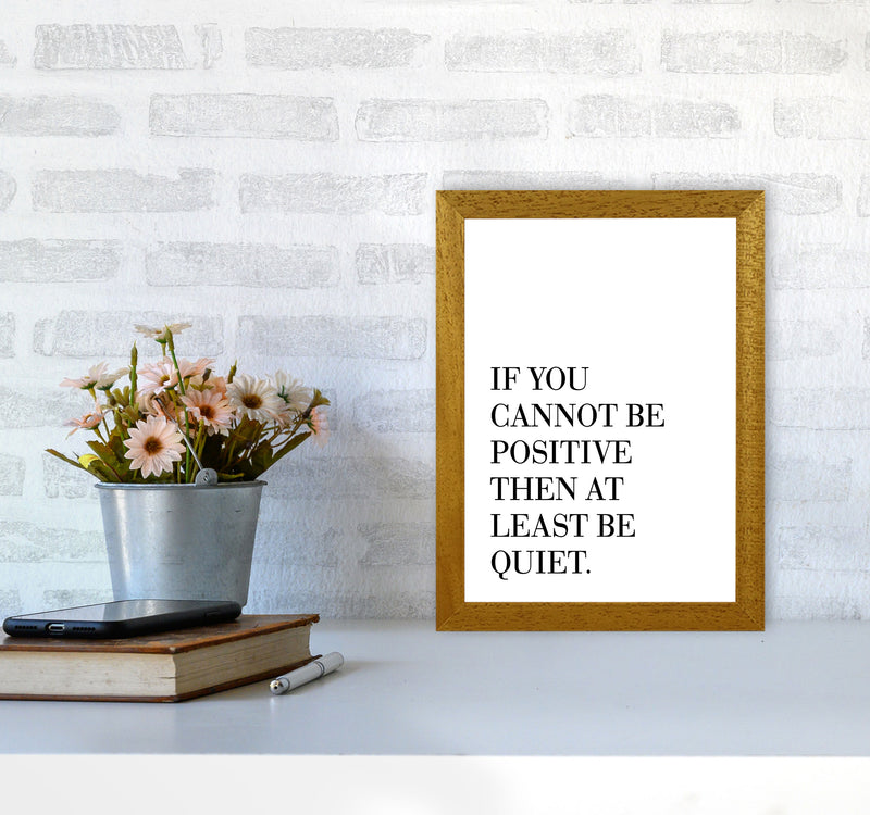 Be Quiet Framed Typography Wall Art Print A4 Print Only