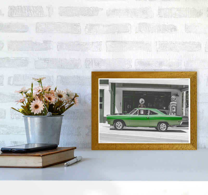 Green Car Modern Print A4 Print Only