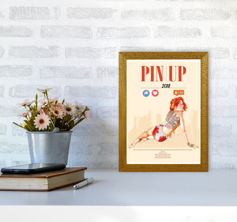 Redhead Pin Up Girl Modern Print A4 Print Only