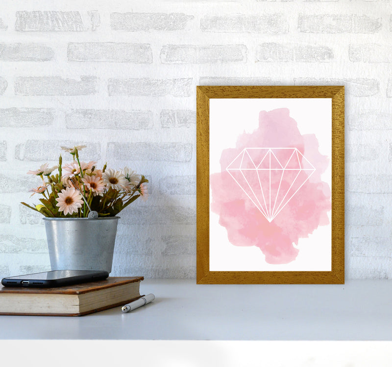 Geo Diamond Pink Watercolour Modern Print A4 Print Only