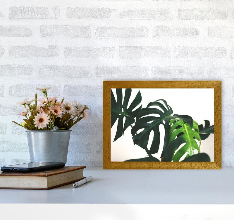 Monstera Leaf Landscape Modern Print, Framed Botanical & Nature Art Print A4 Print Only