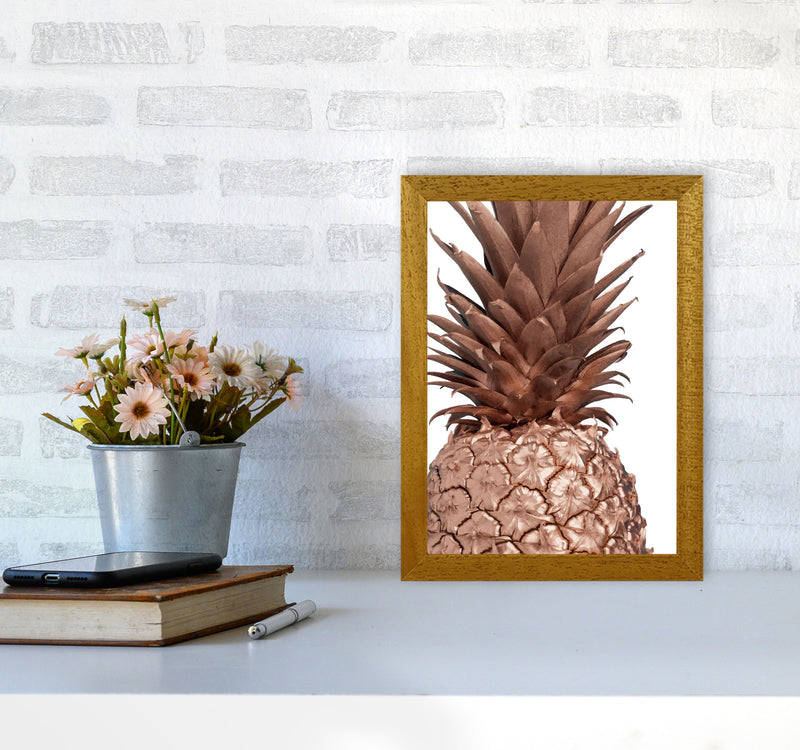 Rose Gold Pineapple Modern Print, Framed Kitchen Wall Art A4 Print Only
